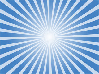 眩しい太陽光線イメージのシンプルな集中線背景素材_青色