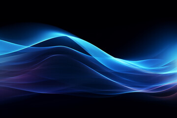 curved blue neon light wave.