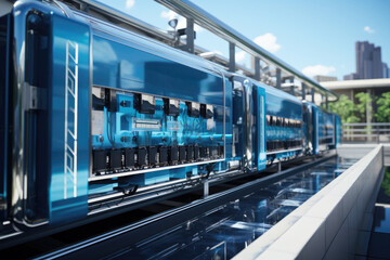 Fototapeta premium An energy-efficient desalination technology, addressing global water scarcity challenges. Generative Ai.