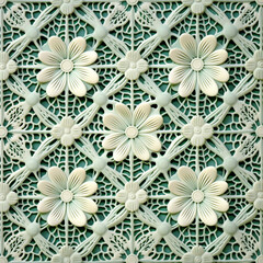 Picture of floor tile pattern wall tiles Home decoration pattern or ceiling.	