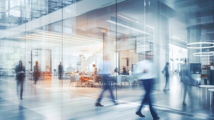 Blurred business space with employees