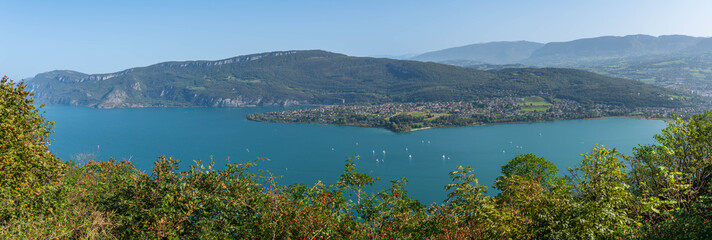 Panoramic view of Lake Bourget, Savoie, France