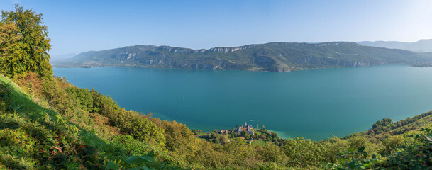 Panoramic view of Lake Bourget, Savoie, France