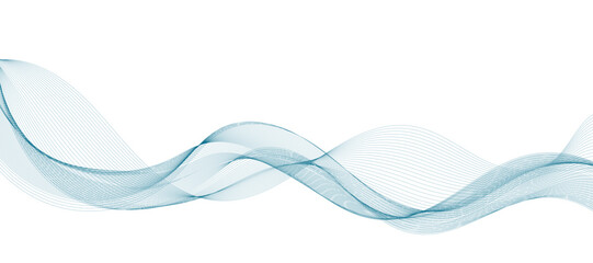 Modern vector background with blue wavy lines.