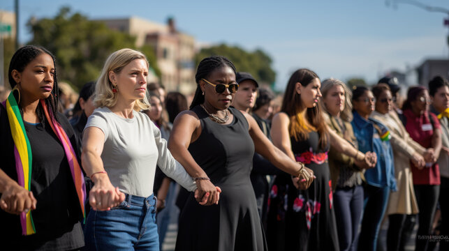Females activists during demonstration for women's rights