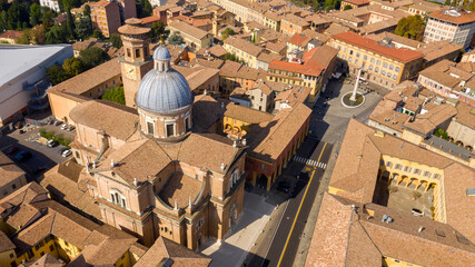 Aerial view of the temple of the Beata Vergine della Ghiara, also known as the basilica of the...