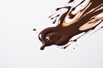 isolated chocolate stain on white backdrop. Generative AI
