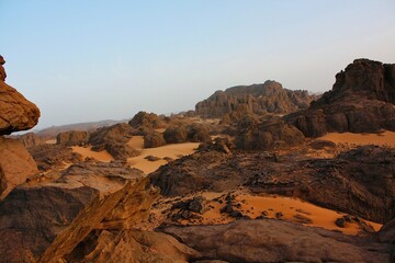 a rocky landscape Algerian Sahara