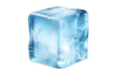 Bloque de hielo, cubito de hielo en fondo transparente.