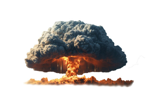 Hongo at&oacute;mico de una explosi&oacute;n nuclear en fondo transparente. 