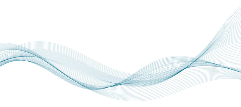 Modern vector background with blue wavy lines. © VectorStockStuff