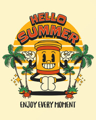 Summer Retro Mascot Vector Art, Illustration and Graphic