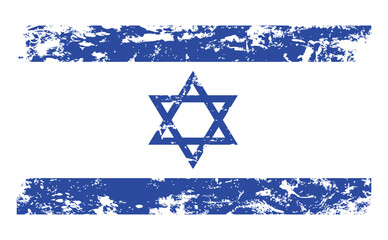 Israeli flag background. Heavy grunge and scratched effect. Patriotic concept.