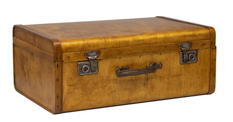 Old chest box isolated on white background