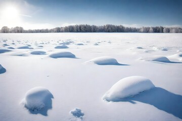 winter landscape with snow covered tre 4k HD quality photo. es - obrazy, fototapety, plakaty