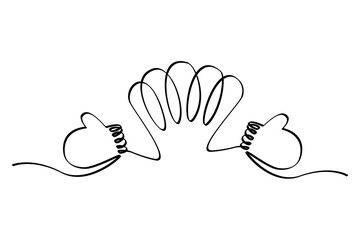 mittens warm your hands drawing one line wool thread connects knitted mittens sketch, doodle, sketchisolated white background