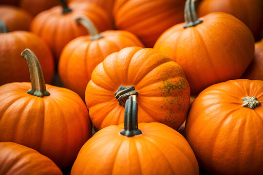 close up picture of orange pumpkins