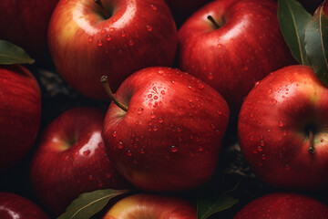 close up picture of red apples 