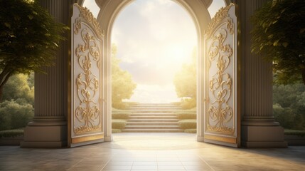 Open the Door to Your Dreams - Path to Financial Abundance and Success. - obrazy, fototapety, plakaty