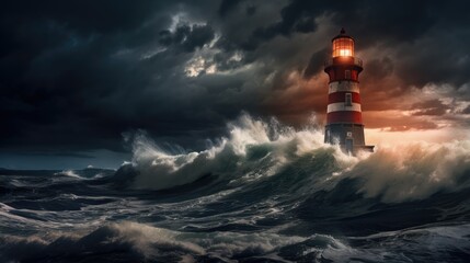 Beacon of Financial Planning - Lighthouse on a Rocky Island, Your Guide to Investment Success.