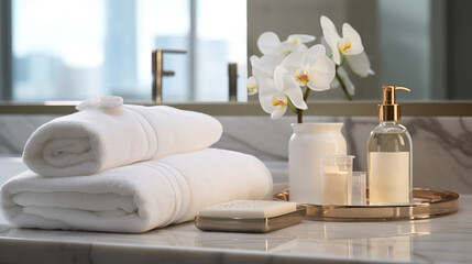 White towels in the hotel.