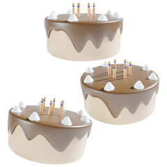 birthday cake  with three angle in chocolate theme