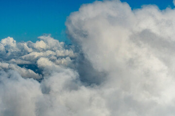 Aerial view of clouds outside my airplane window on a flight from IAD to LAX