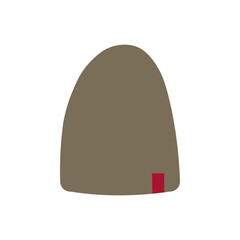 Knitted hat flat cartoon colored doodlle vector ilustration.