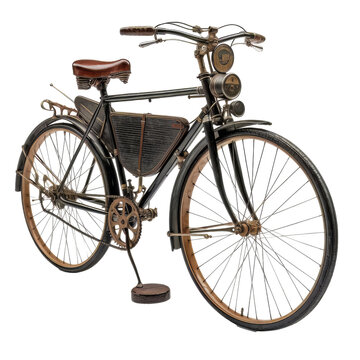 Vintage 1910s style antique sohrab cycle isolated on a transparent background.