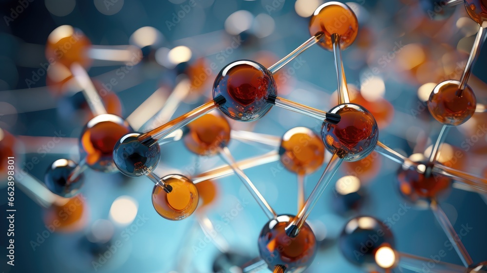 Poster exploring the building blocks of nature - a visual representation of atom and molecule in scientific