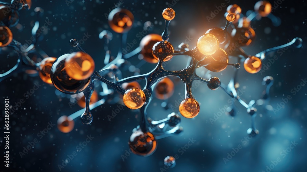 Poster exploring the building blocks of nature - a visual representation of atom and molecule in scientific