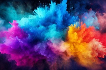 Obraz na płótnie Canvas Colorful powder explosion background. Generative AI