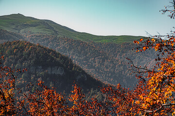 sunrise over the mountains in morning