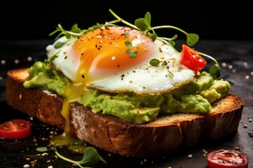 Wholesome Avocado toast board breakfast. Cheese energy. Generate ai