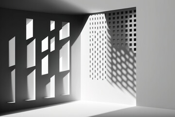 Naklejka premium Background with windows' shadows and abstract lighting, wallpaper. Generative AI