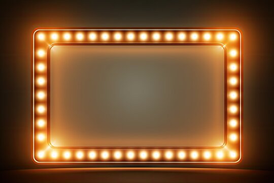 a poster with lit up lights in the middle Generative AI