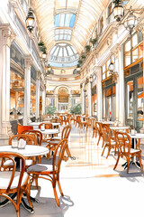 Illustration of beautiful view of Milano, Italy