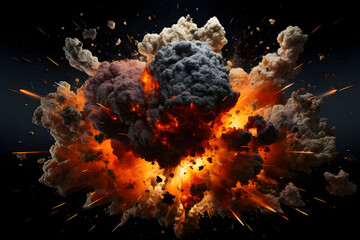 Explosion on black background