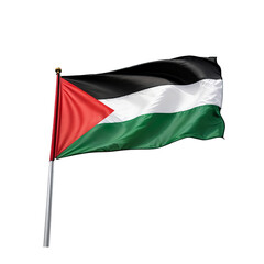  3d flying Palestine flag on transparent background PNG image, Flag of Palestine Rise Waving: Symbol of National Pride and Solidarity, Concept of Palestine with Cloth Fabric Fluttering