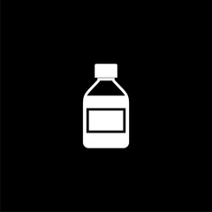  Bottle icon black isolated on black background  