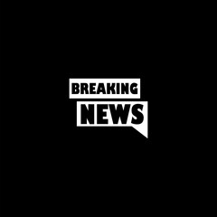  Breaking news icon  isolated on black background 