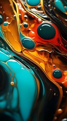 multi-color fluid drop with interesting patterns