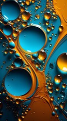 multi-color fluid drop with interesting patterns