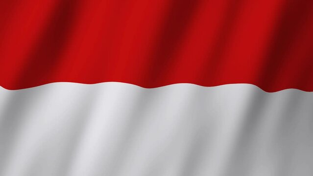 Monaco Flag. National 3d Monaco flag waving. Flag of Monaco footage video waving in wind. Flag of Monaco 4K Animation