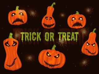 halloween background with pumpkins