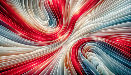 Naklejka premium Digital Wallpaper Focused on an Iridescent Spectral Wave Illuminated under Strong Lighting Abstract Pattern is Complemented, seamlessly blending Smooth and Hard Lines Digital Art Cover Poster