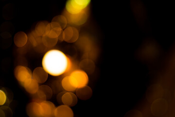Fototapeta premium christmas eve night, bokeh, yellow, bright lights, christmas tree, christmas tree, composite, festive mood, yellow lights , illumination, winter mood