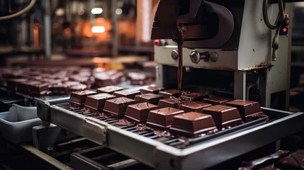 Küchenrückwand glas motiv Production of chocolate candies. ©   Vladimir M.