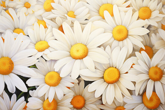 A pattern, painting on canvas of some daisy flowers