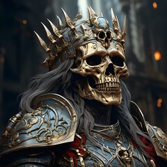 King of Death with a shiny armor skull mask